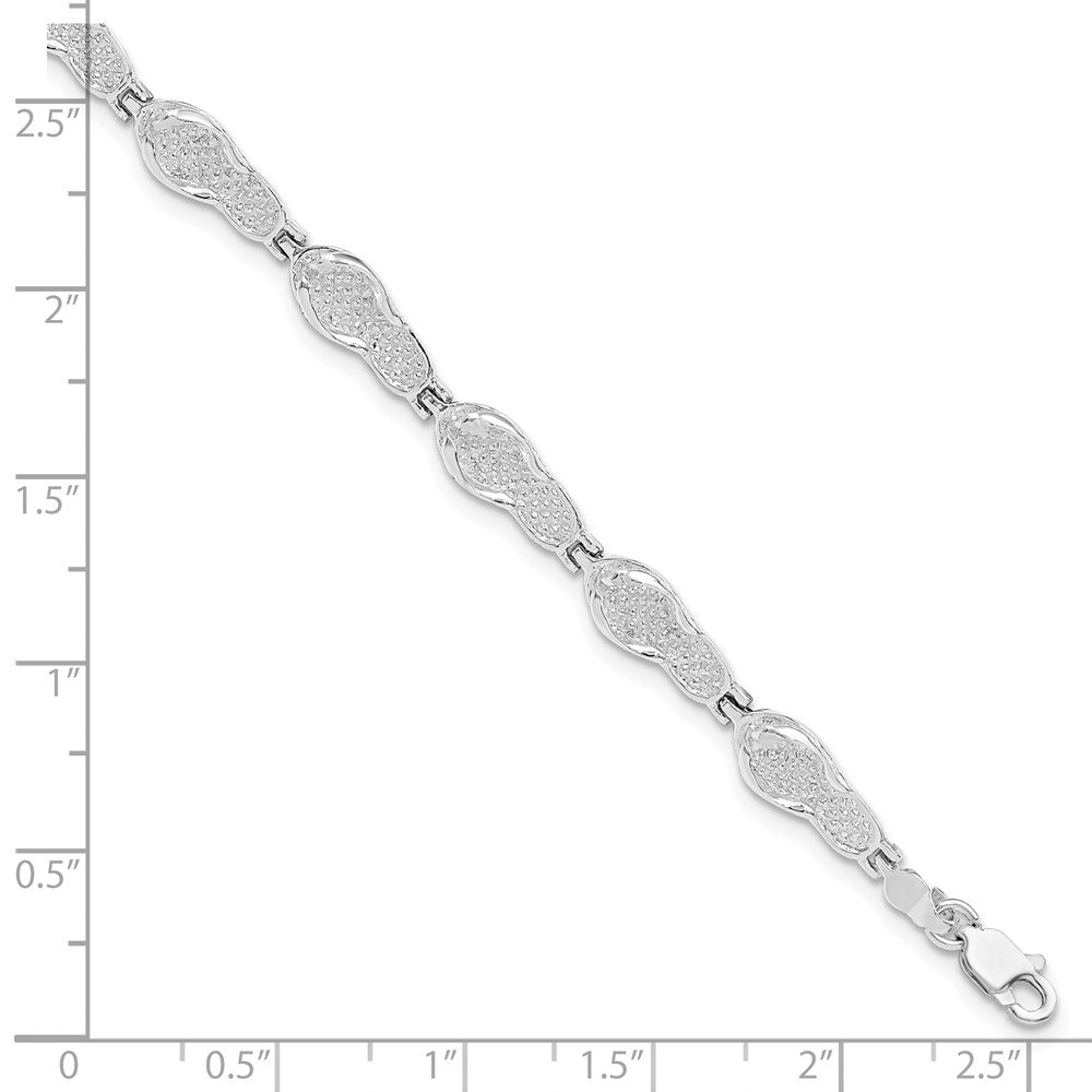 FJC Finejewelers 925 Sterling Silver Bracelets with Station  Polished Flip-flop Bracelet 7.25 Inches
