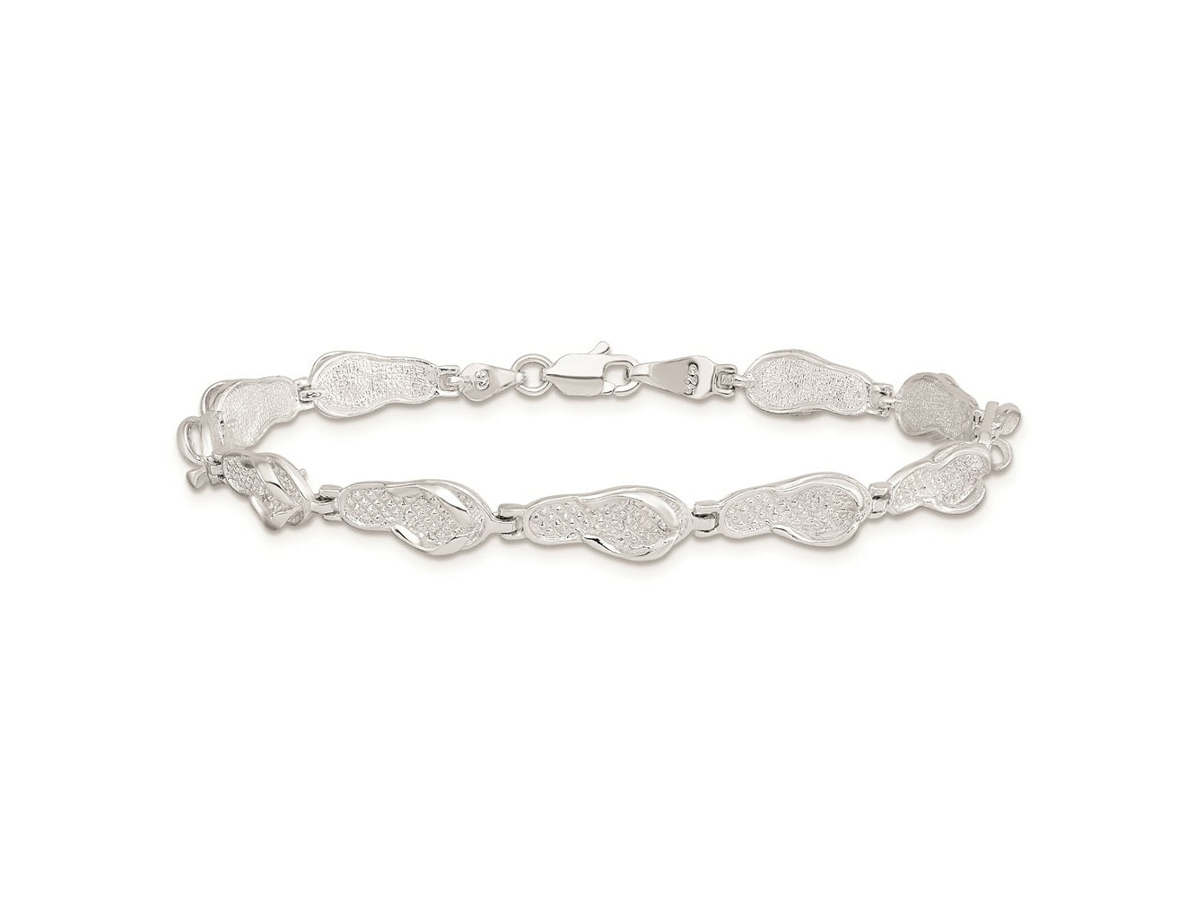 FJC Finejewelers 925 Sterling Silver Bracelets with Station  Polished Flip-flop Bracelet 7.25 Inches