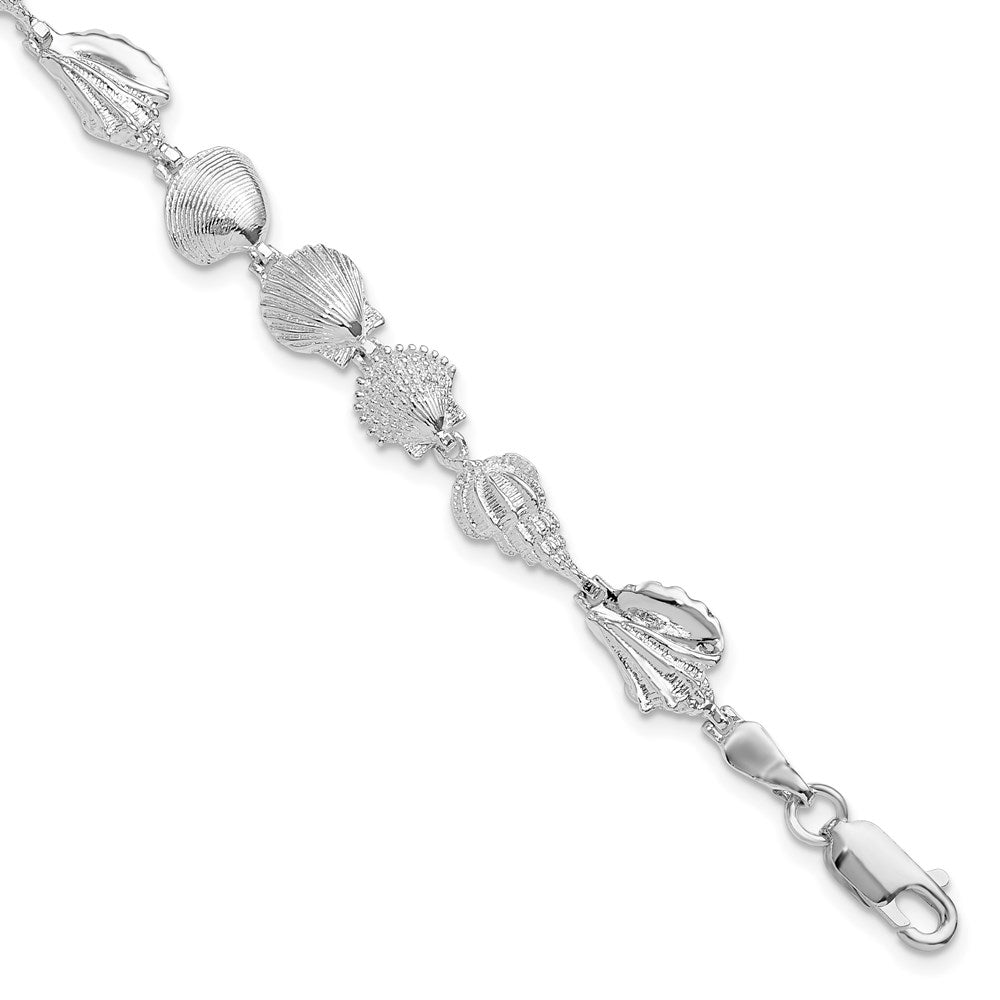 FJC Finejewelers 925 Sterling Silver Bracelets with Station  Polished Multi-Shell Bracelet 7.25 Inches