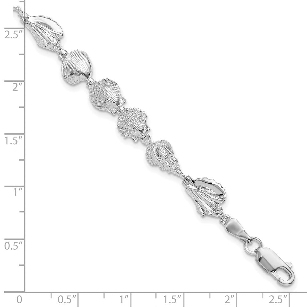 FJC Finejewelers 925 Sterling Silver Bracelets with Station  Polished Multi-Shell Bracelet 7.25 Inches