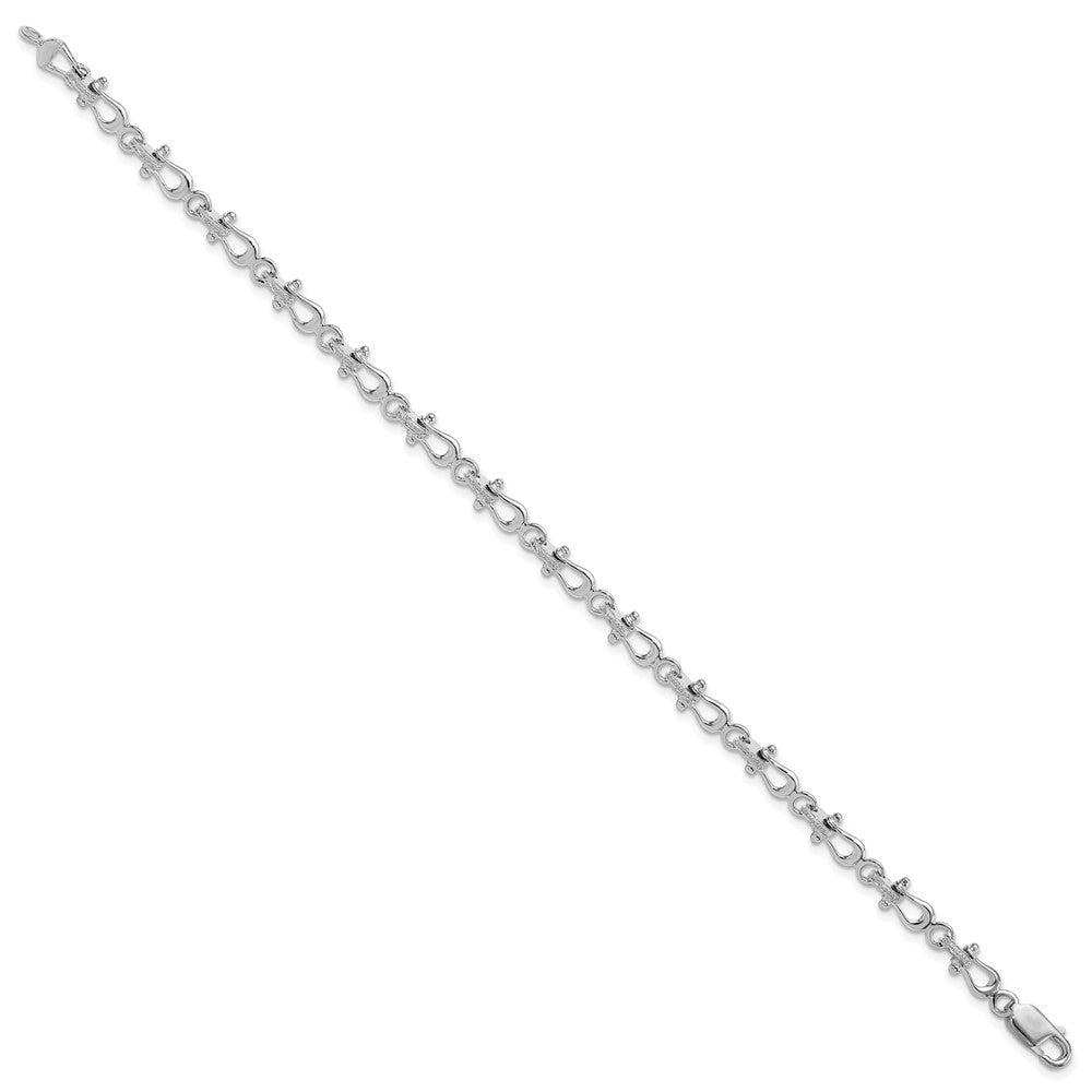 FJC Finejewelers 925 Sterling Silver Rhodium Plated Polished Mariners Shackle Link Bracelet 7.75 Inches