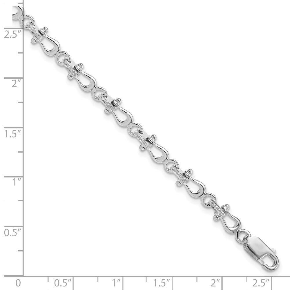 FJC Finejewelers 925 Sterling Silver Rhodium Plated Polished Mariners Shackle Link Bracelet 7.75 Inches