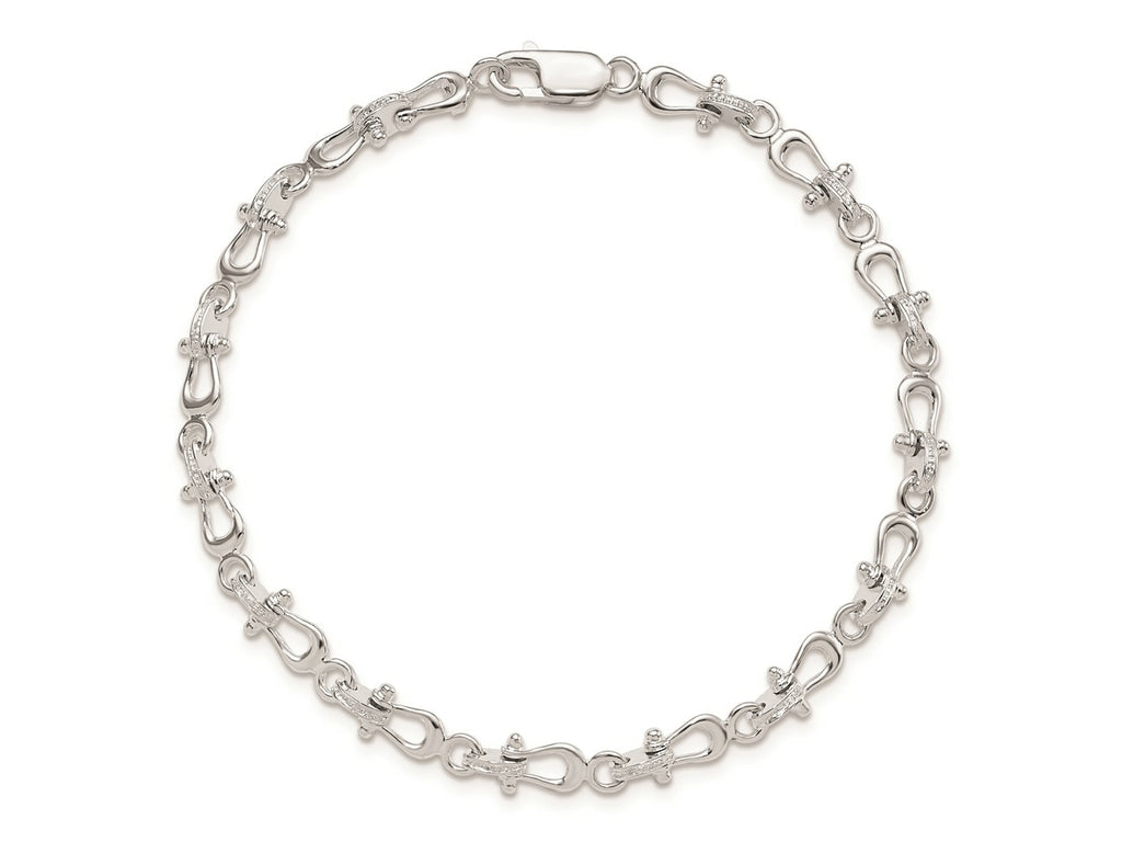 FJC Finejewelers 925 Sterling Silver Rhodium Plated Polished Mariners Shackle Link Bracelet 7.75 Inches
