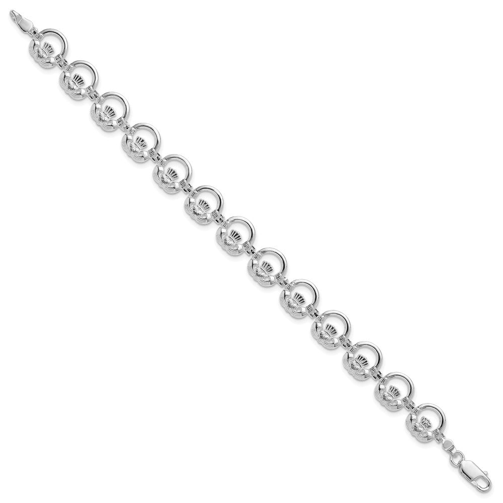 FJC Finejewelers 925 Sterling Silver Bracelets with Station  Claddagh Circle Bracelet 7.25 Inches