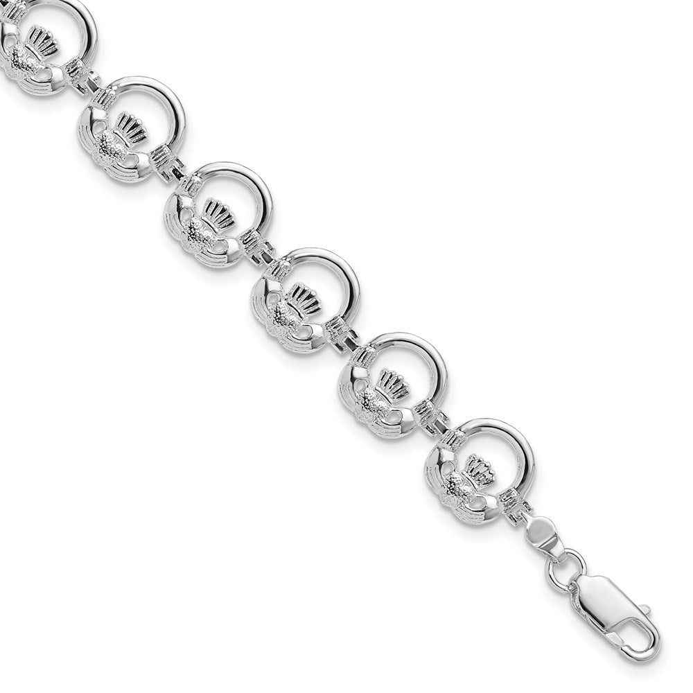 FJC Finejewelers 925 Sterling Silver Bracelets with Station  Claddagh Circle Bracelet 7.25 Inches