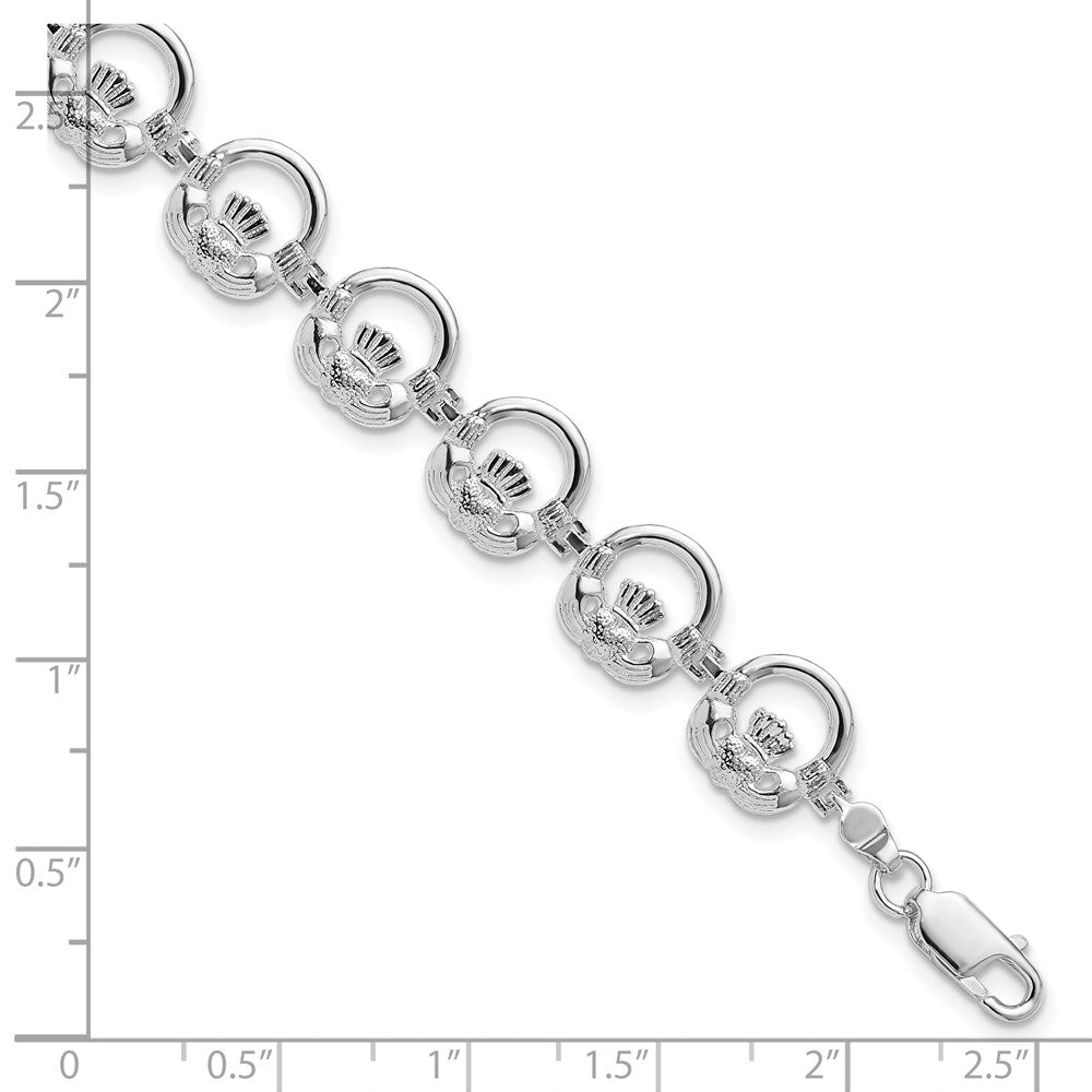FJC Finejewelers 925 Sterling Silver Bracelets with Station  Claddagh Circle Bracelet 7.25 Inches