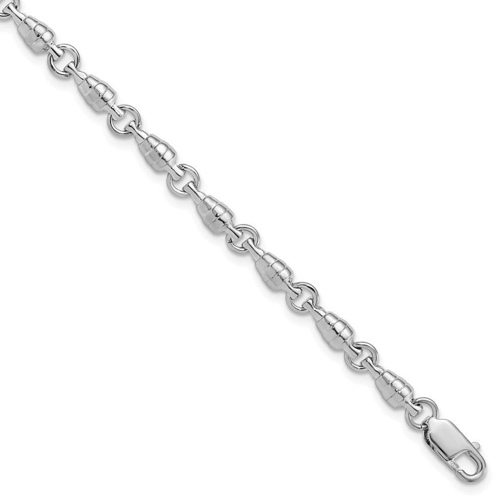 FJC Finejewelers 925 Sterling Silver Rhodium Plated Polished Swivel Link Bracelet 7.5 Inches