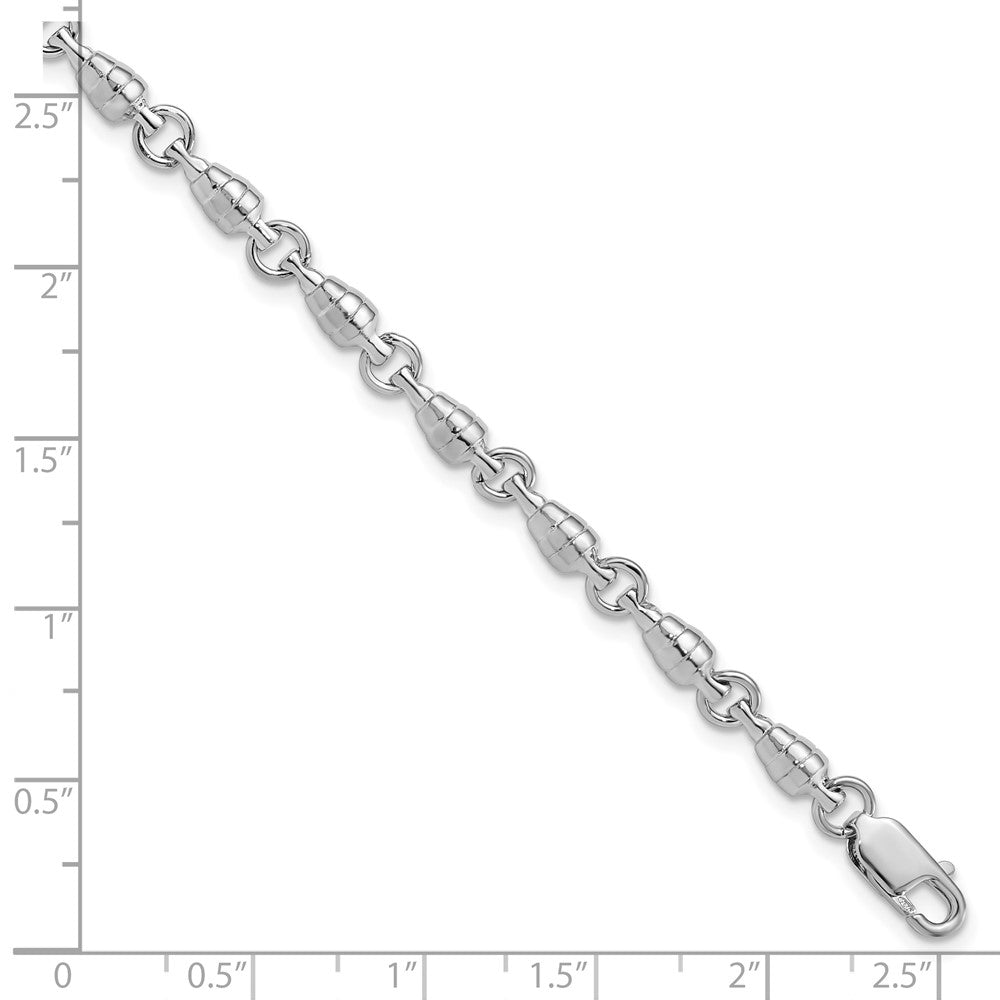 FJC Finejewelers 925 Sterling Silver Rhodium Plated Polished Swivel Link Bracelet 7.5 Inches