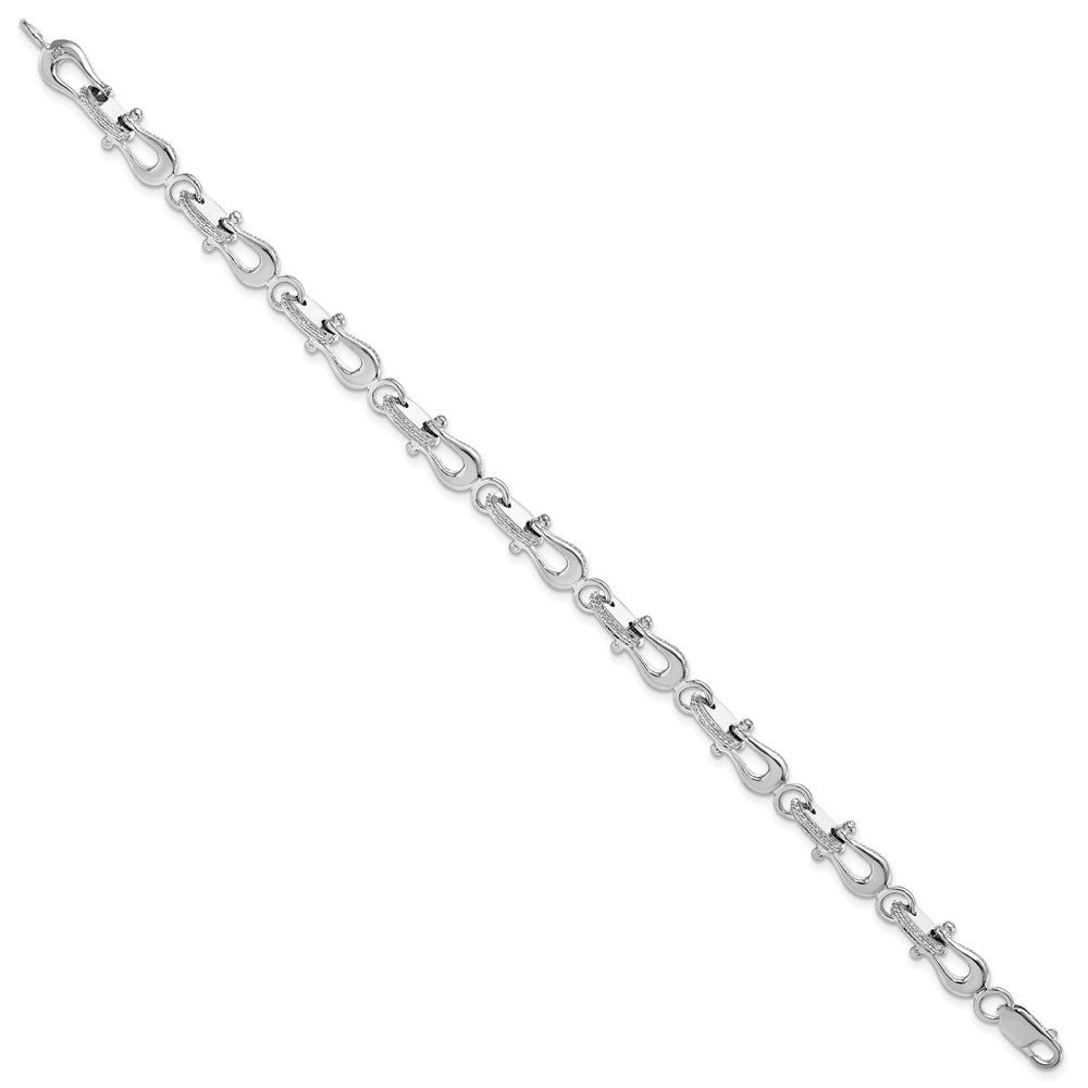 FJC Finejewelers 925 Sterling Silver Rhodium Plated Polished Mariners Link Bracelet 8 Inches