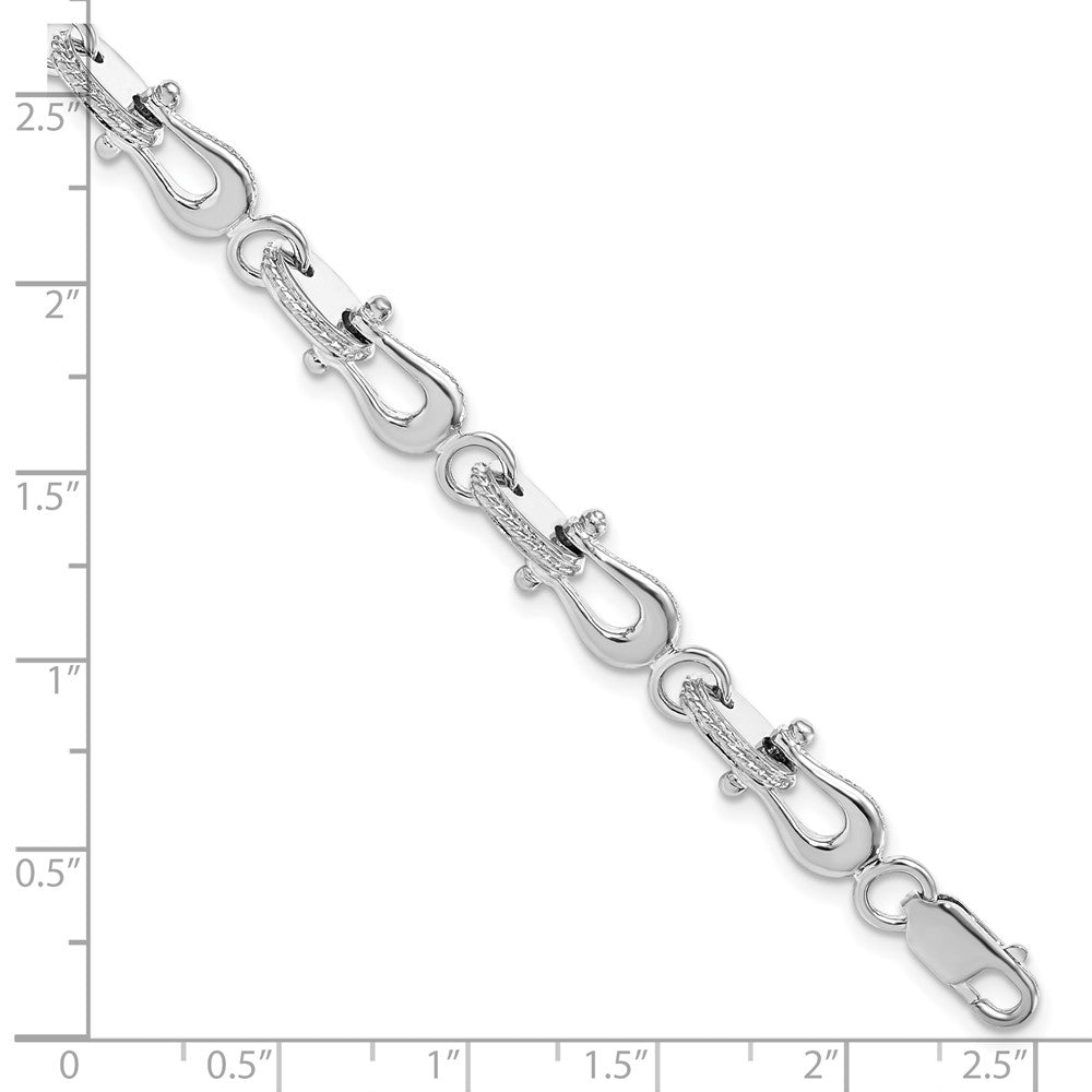 FJC Finejewelers 925 Sterling Silver Rhodium Plated Polished Mariners Link Bracelet 8 Inches