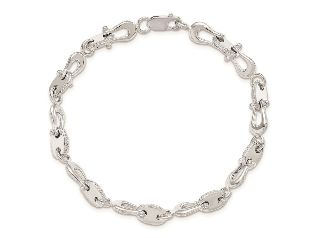 FJC Finejewelers 925 Sterling Silver Rhodium Plated Polished Mariners Link Bracelet 8 Inches