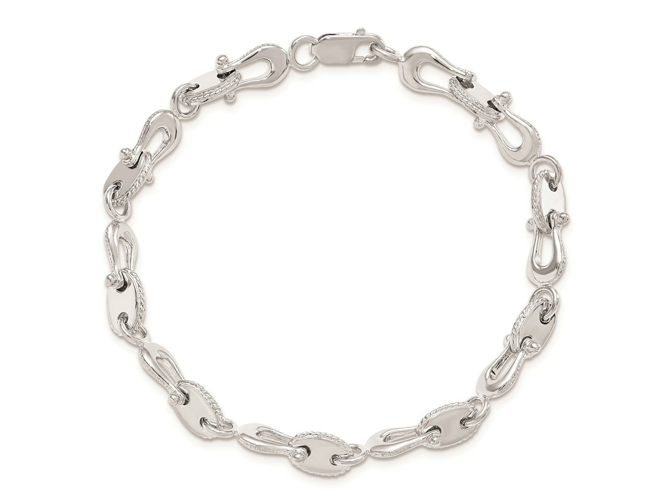FJC Finejewelers 925 Sterling Silver Rhodium Plated Polished Mariners Link Bracelet 8 Inches