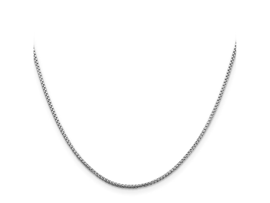 FJC Finejewelers 925 Sterling Silver Rhodium Plated Round Box Chain 18 Inches x 1.5 mm