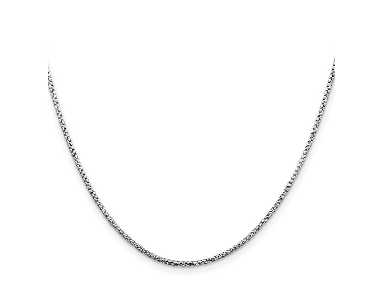 FJC Finejewelers 925 Sterling Silver Rhodium Plated Round Box Chain 20 Inches x 1.5 mm