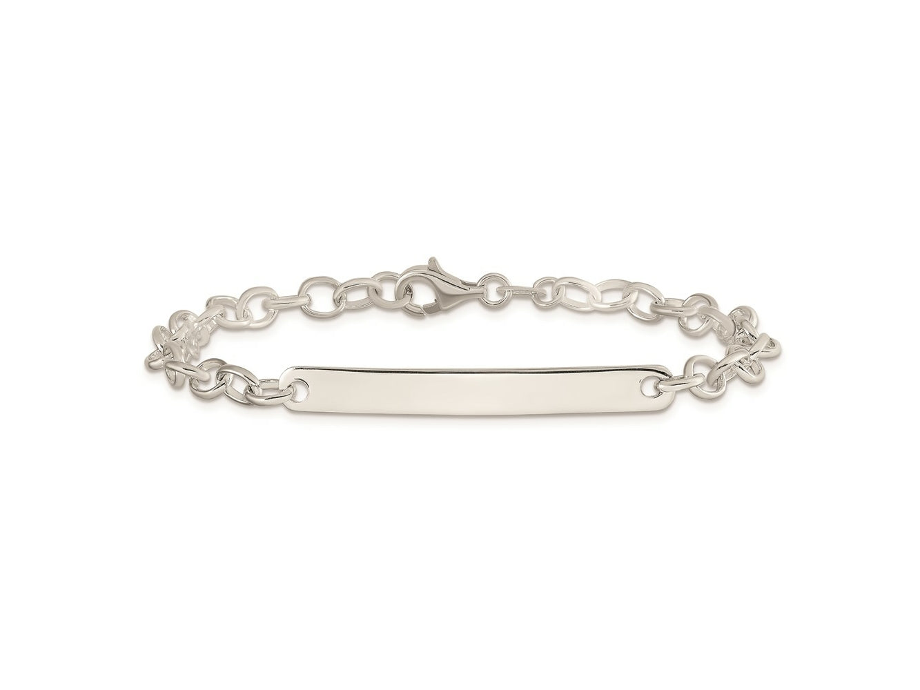 FJC Finejewelers 925 Sterling Silver Small Oval Rolo Link ID Bracelet 7.5 Inches x 4 mm