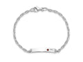 FJC Finejewelers 925 Sterling Silver Anchor Polished ID with Red CZ Heart Bracelet 7.5 Inches x 5 mm