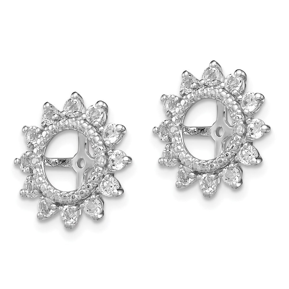 FJC Finejewelers 925 Sterling Silver Enhancer White Topaz Earring Jacket 14 x 14 mm