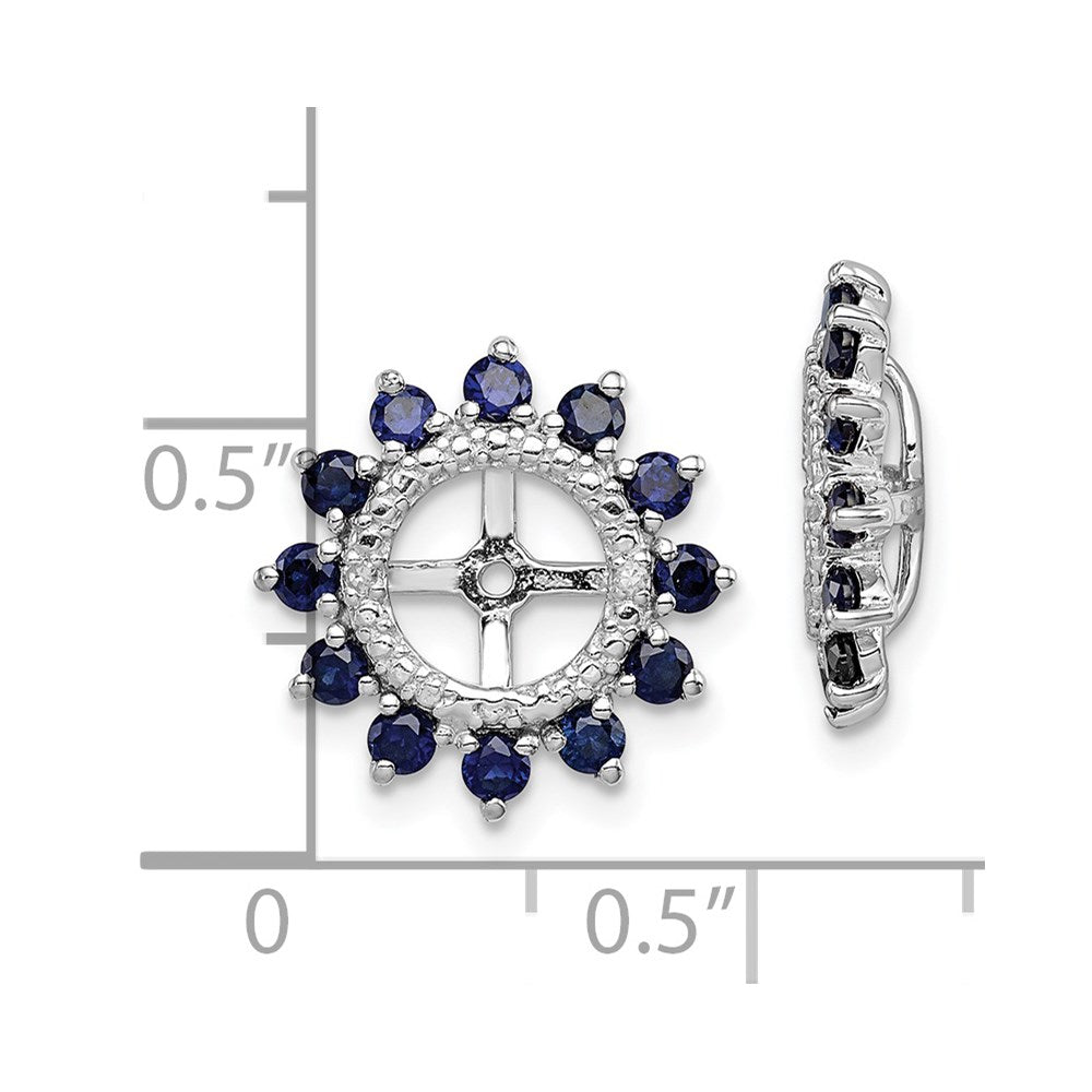 FJC Finejewelers 925 Sterling Silver Enhancer Rhodium Created Sapphire Earring Jacket 14 x 14