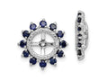 FJC Finejewelers 925 Sterling Silver Enhancer Rhodium Created Sapphire Earring Jacket 14 x 14