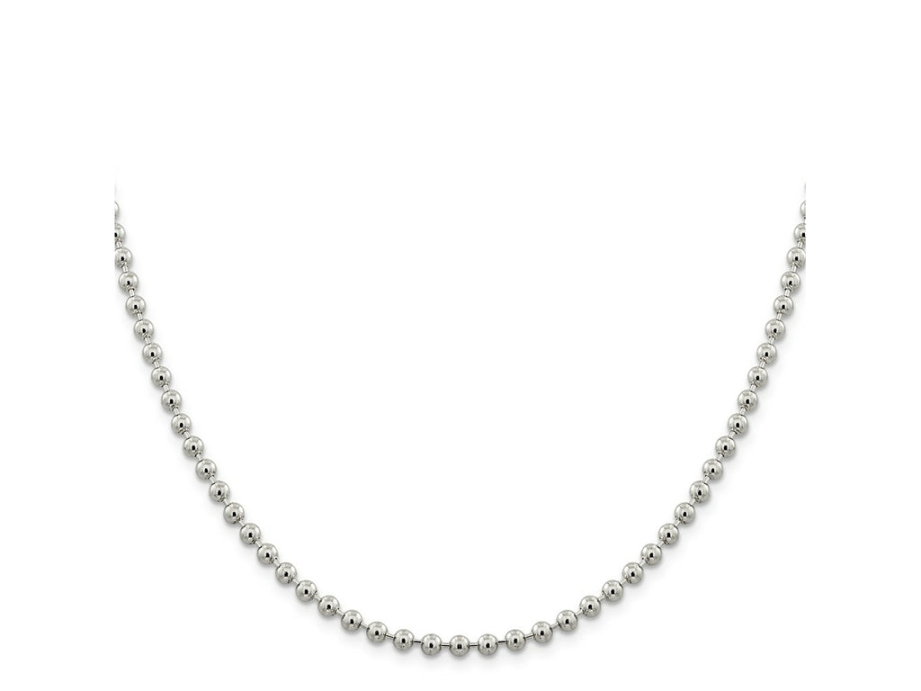 FJC Finejewelers 925 Sterling Silver Ball Beaded Chain 18 Inches x 4 mm