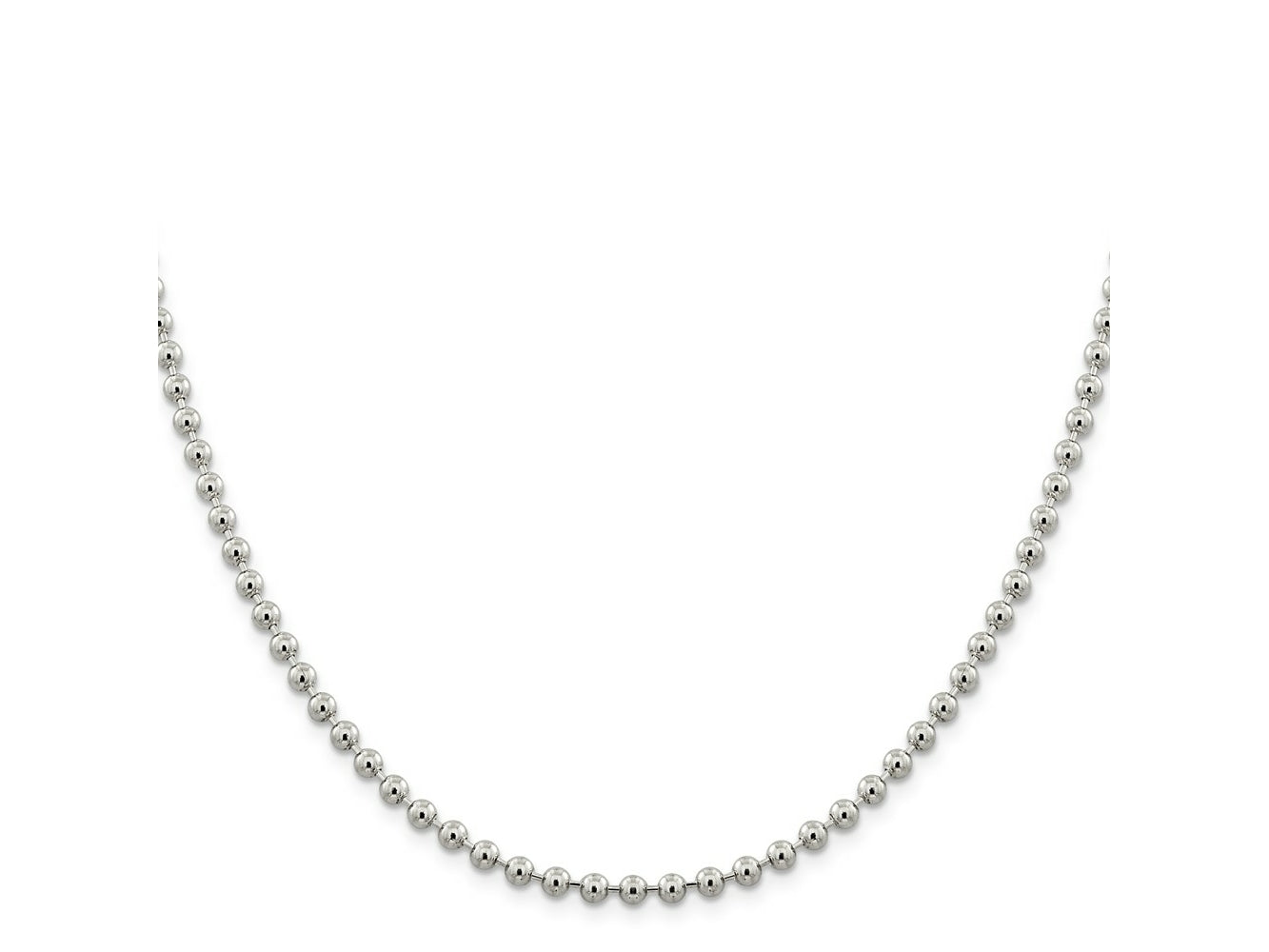 FJC Finejewelers 925 Sterling Silver Ball Beaded Chain 20 Inches x 4 mm