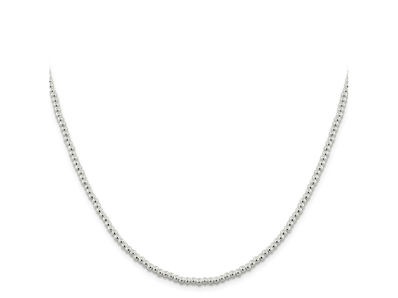 FJC Finejewelers 925 Sterling Silver Ball Beads on Box Chain 20 Inches x 3 mm