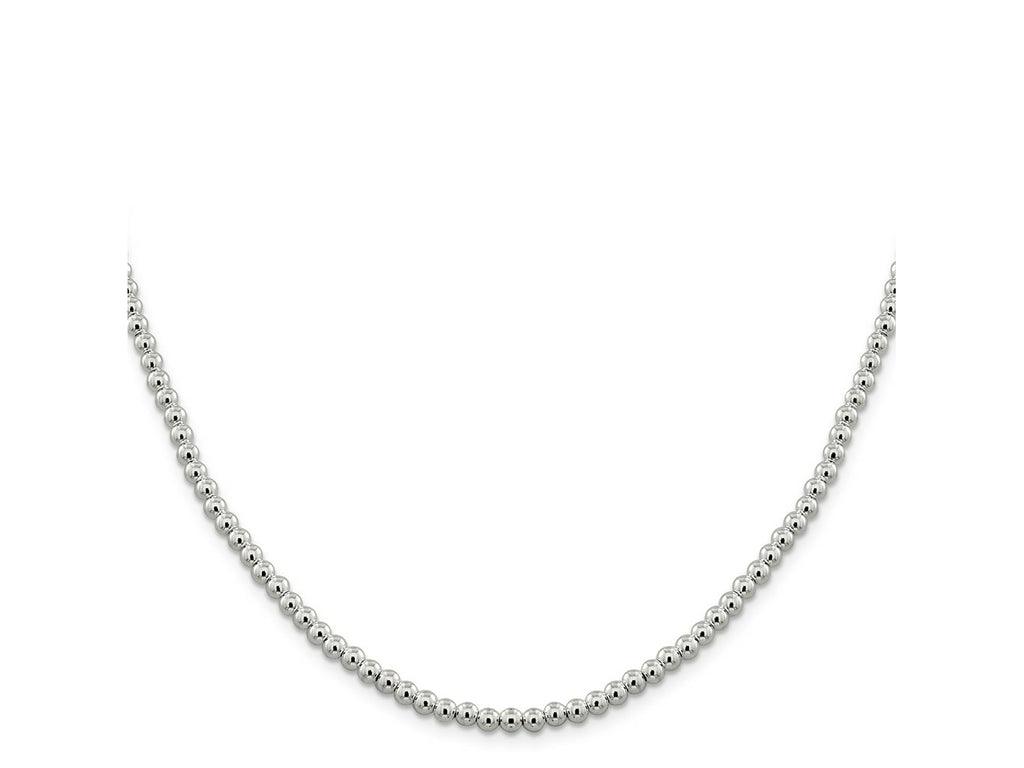 FJC Finejewelers 925 Sterling Silver Ball Beads on Box Chain 20 Inches x 4 mm