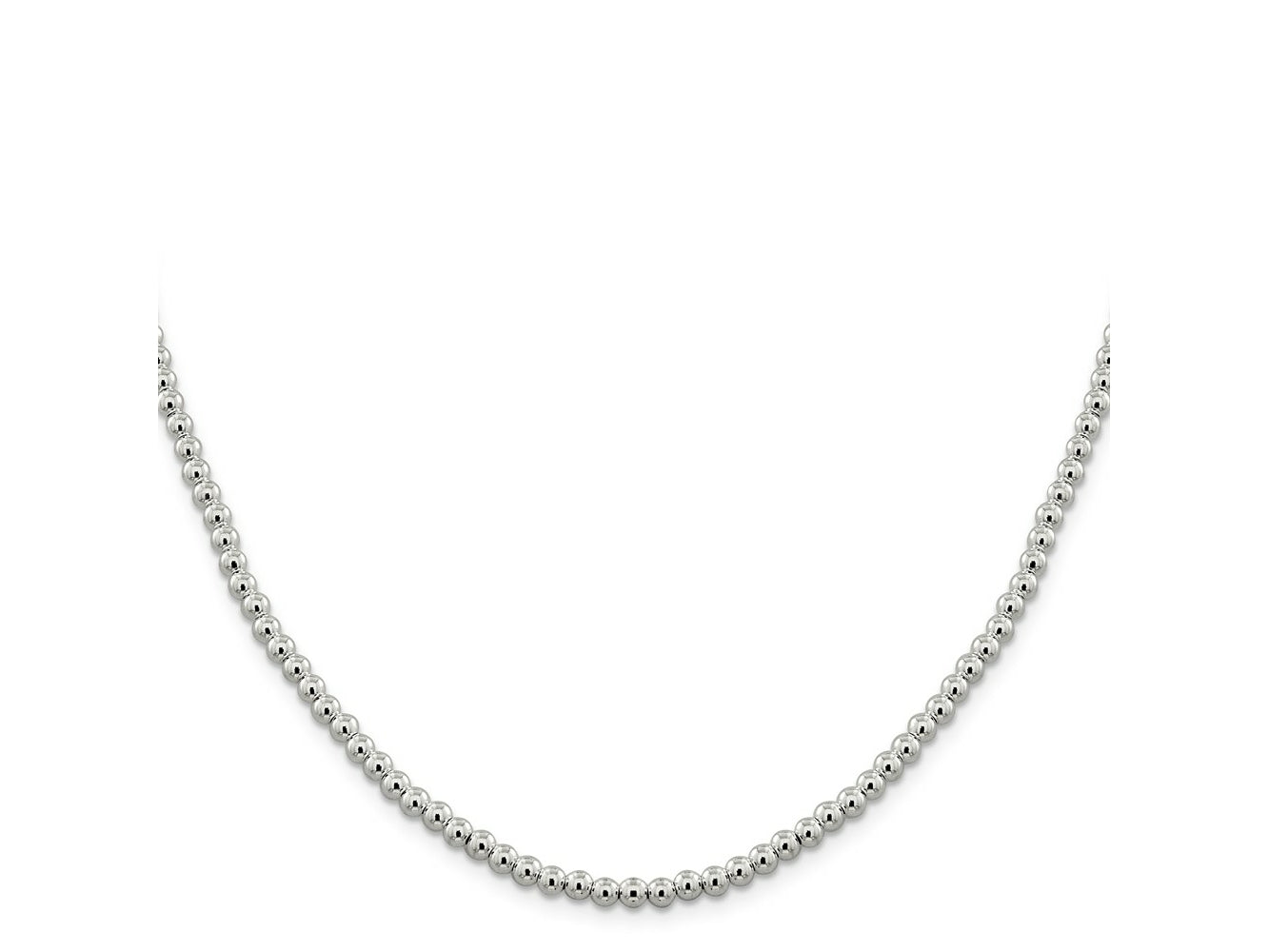 FJC Finejewelers 925 Sterling Silver Ball Beads on Box Chain 20 Inches x 4 mm