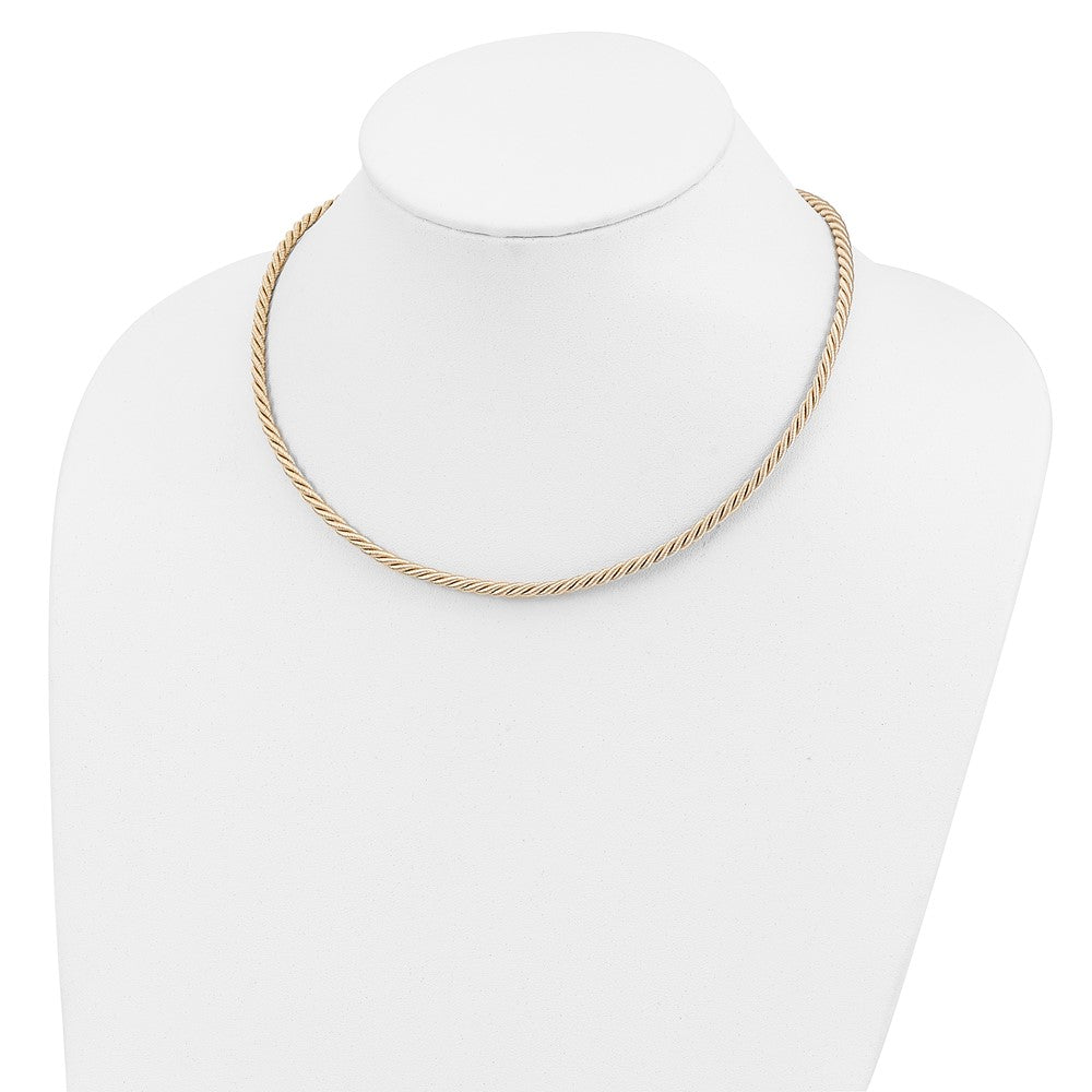 FJC Finejewelers 925 Sterling Silver Rhodium Plated 18inch Cream Satin Cord Necklace 18 Inches x 4 mm