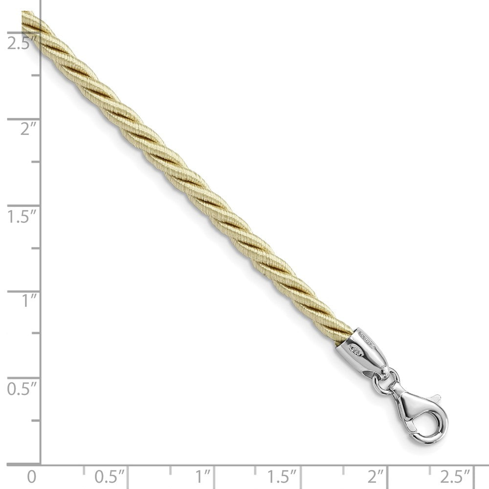 FJC Finejewelers 925 Sterling Silver Rhodium Plated 18inch Cream Satin Cord Necklace 18 Inches x 4 mm