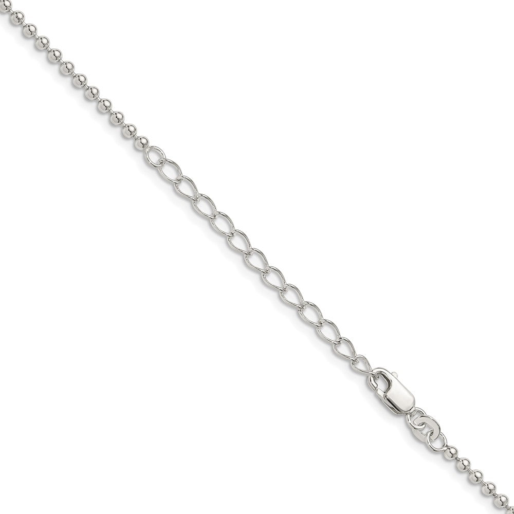 FJC Finejewelers 925 Sterling Silver Ball Beaded Chain with 2in ext. 18 Inches x 2.35 mm