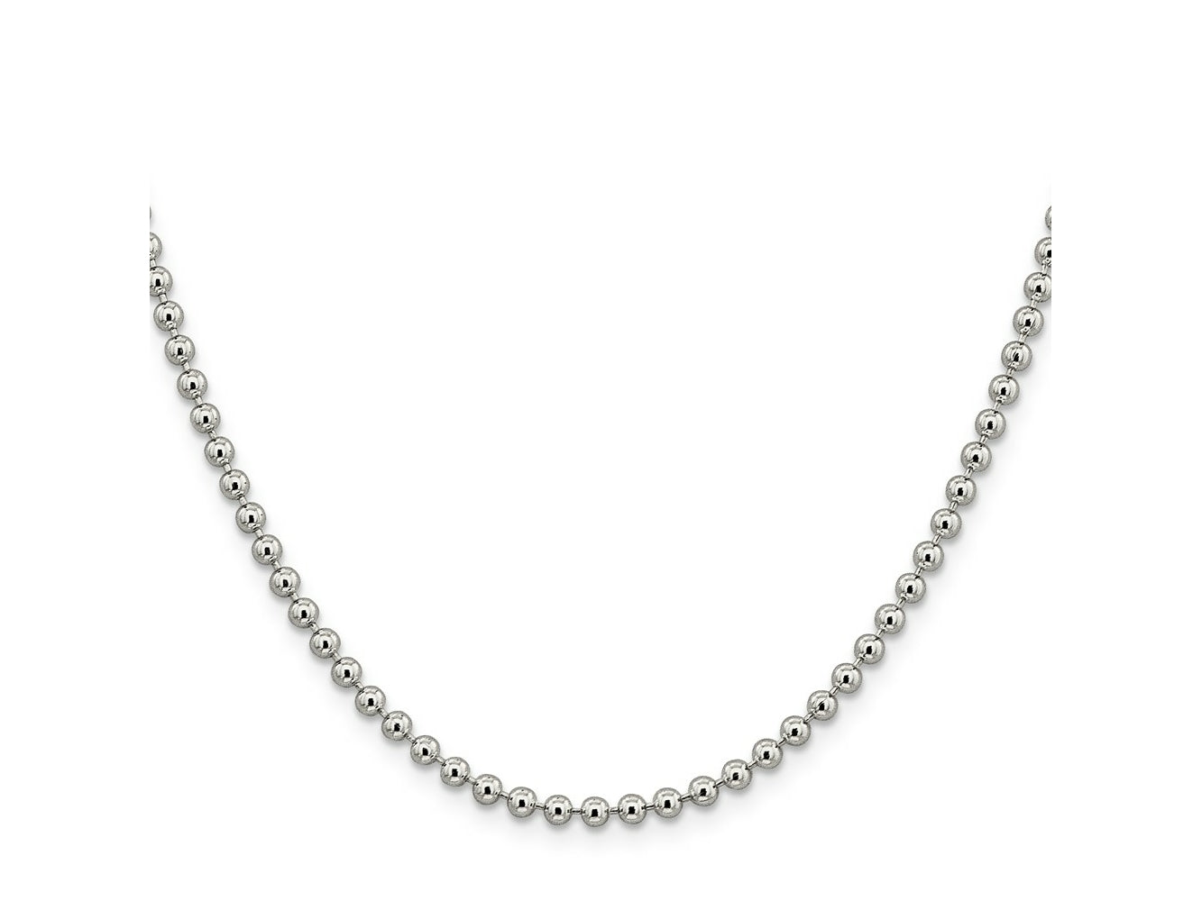 FJC Finejewelers 925 Sterling Silver Ball Beaded Chain 18 Inches x 3 mm