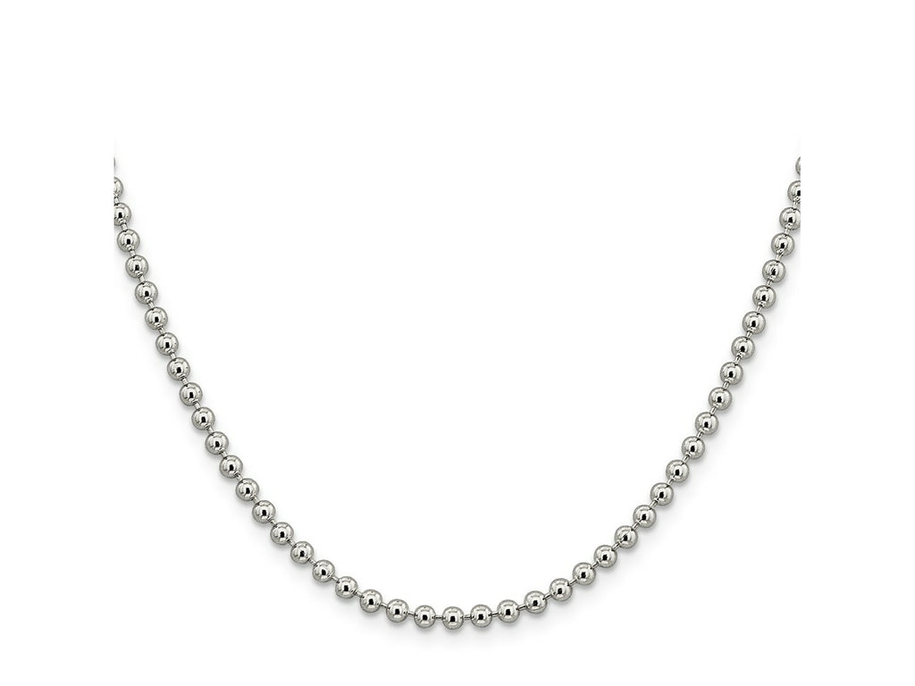 FJC Finejewelers 925 Sterling Silver Ball Beaded Chain 20 Inches x 3 mm