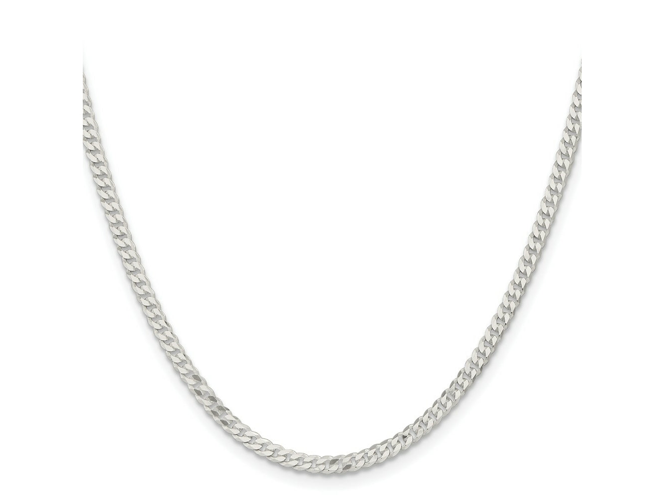 FJC Finejewelers 925 Sterling Silver Flat Curb Chain 30 Inches x 3.15 mm