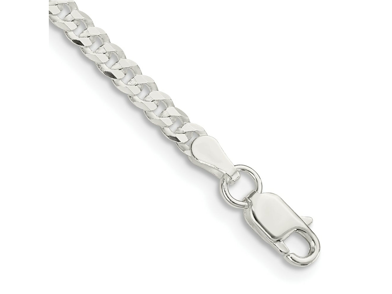 FJC Finejewelers 925 Sterling Silver Flat Curb Chain Bracelet 8 Inches x 3.15 mm