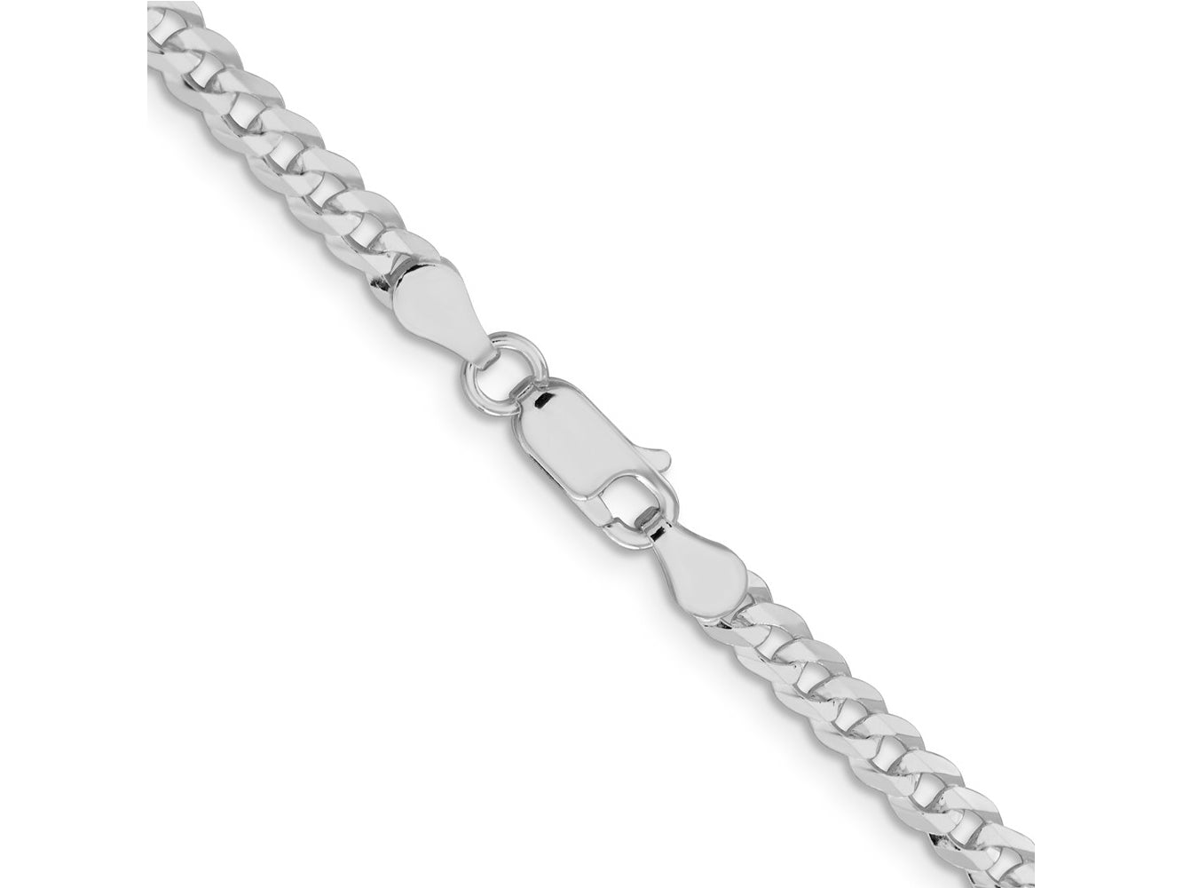 FJC Finejewelers 925 Sterling Silver Flat Curb Chain Bracelet 7 Inches x 3.8 mm
