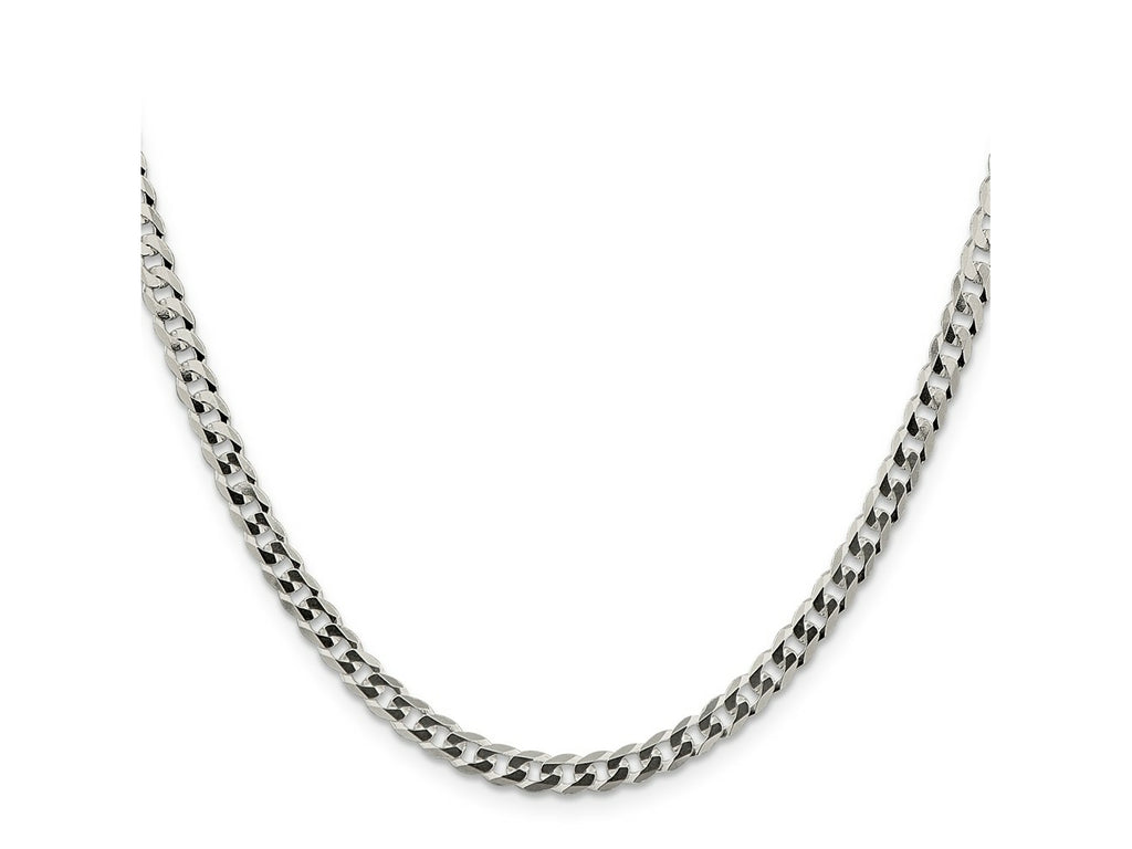 FJC Finejewelers 925 Sterling Silver Flat Curb Chain 24 Inches x 4.5 mm