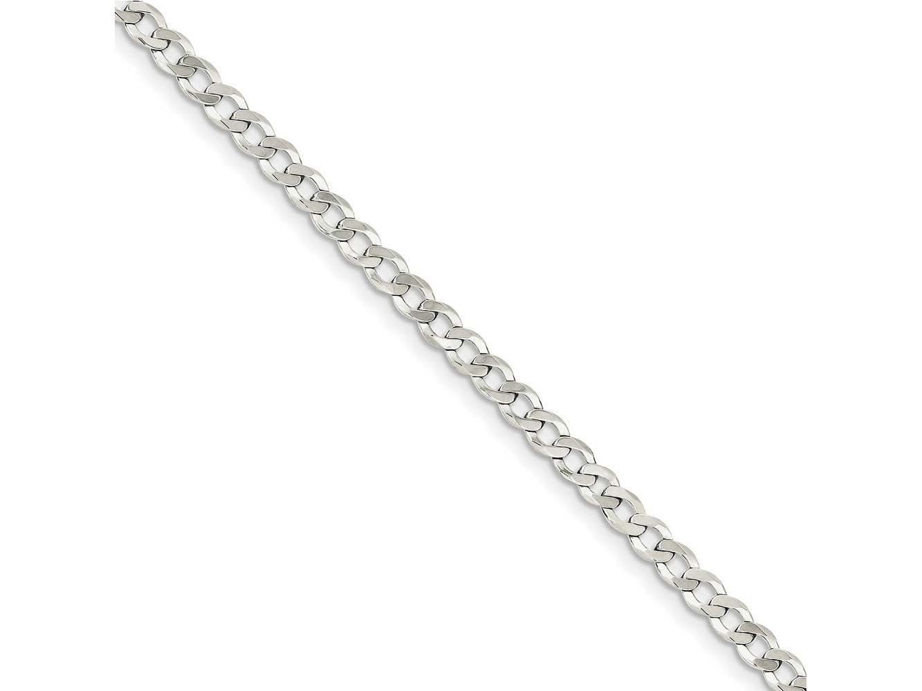 FJC Finejewelers 925 Sterling Silver Flat Curb Chain Bracelet 7 Inches x 4.5 mm