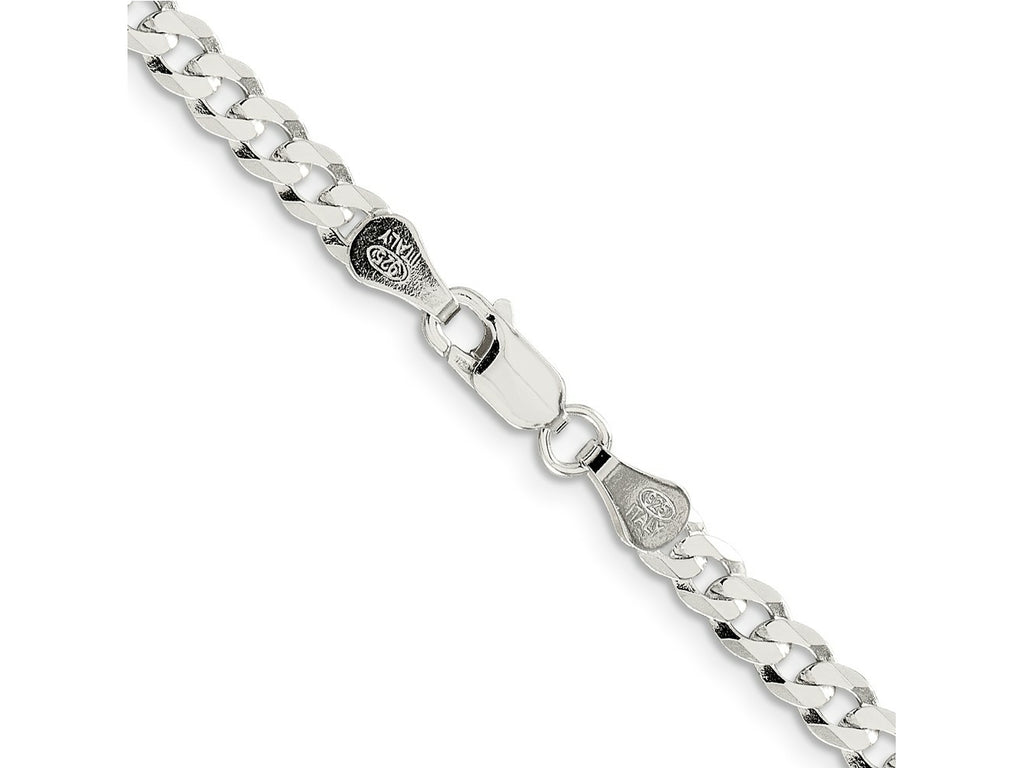 FJC Finejewelers 925 Sterling Silver Flat Curb Chain Bracelet 9 Inches x 4.5 mm