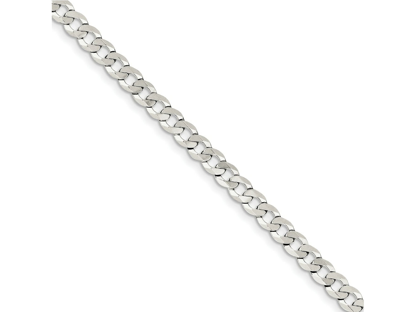 FJC Finejewelers 925 Sterling Silver Flat Curb Chain Bracelet 7 Inches x 5.75 mm