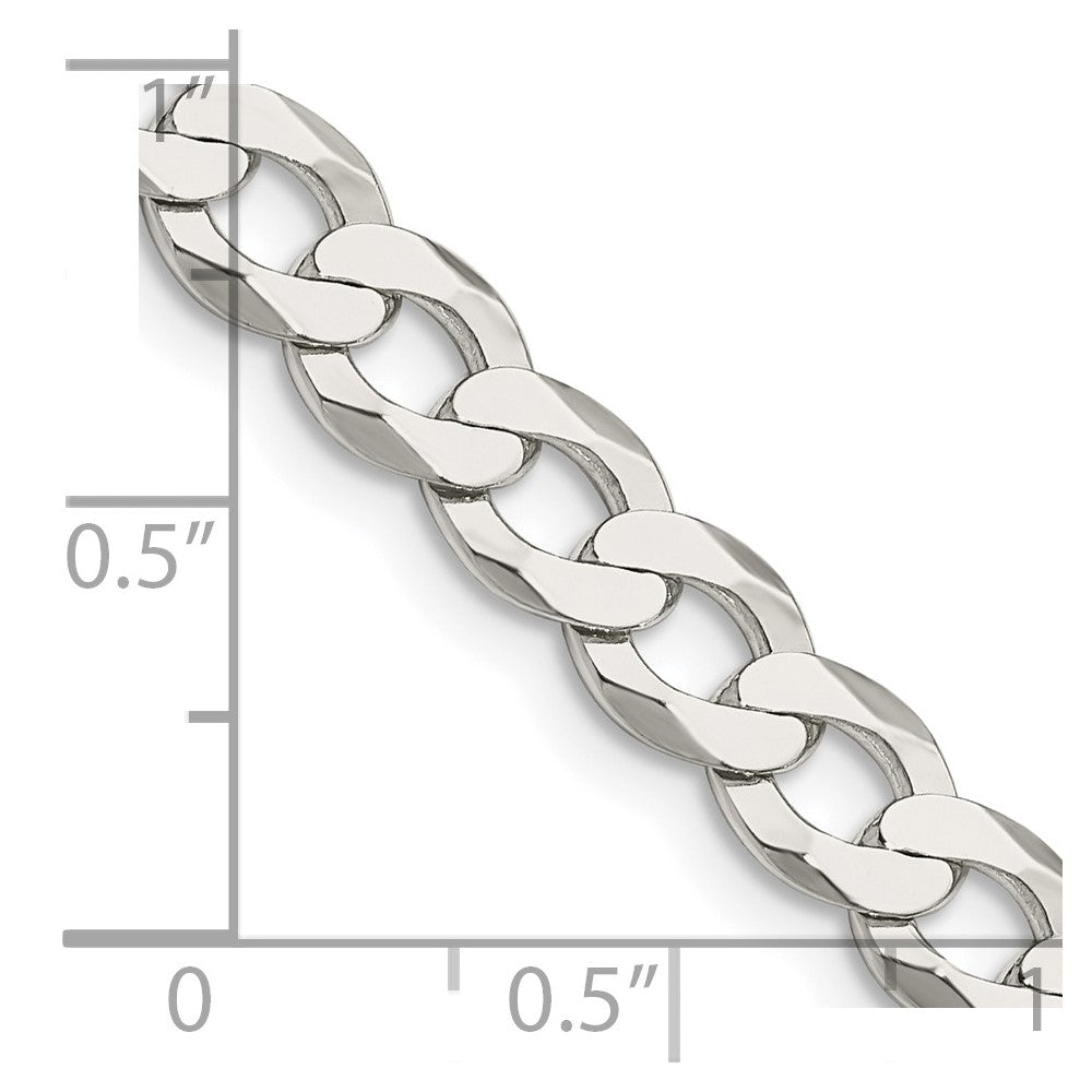 FJC Finejewelers 925 Sterling Silver Flat Curb Chain 26 Inches x 6.8 mm
