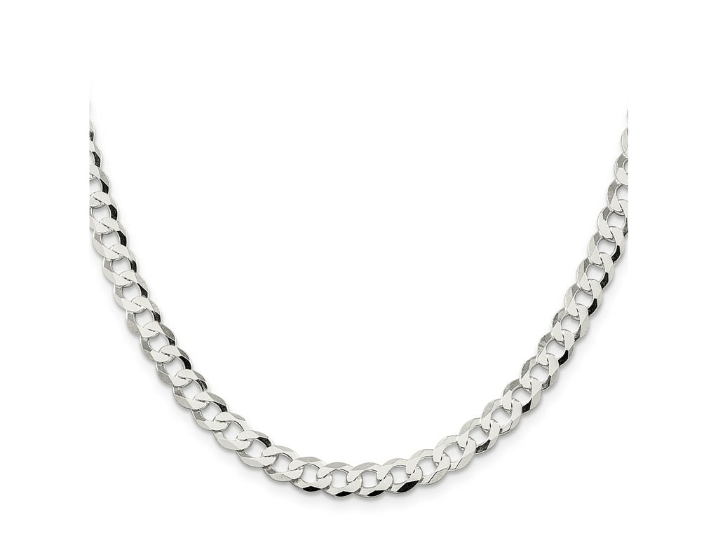 FJC Finejewelers 925 Sterling Silver Flat Curb Chain 26 Inches x 6.8 mm
