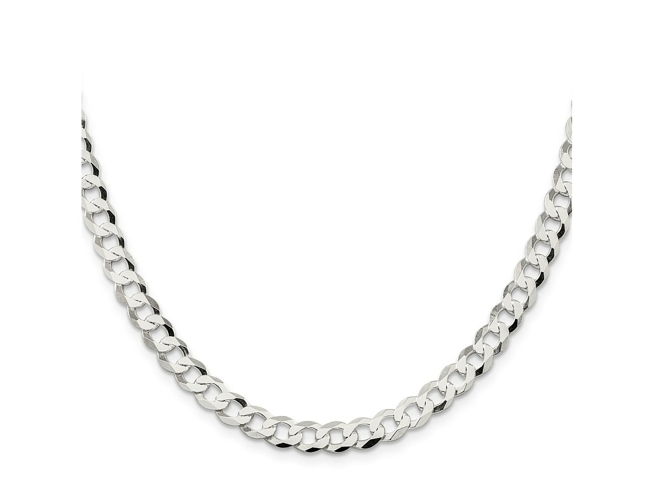 FJC Finejewelers 925 Sterling Silver Flat Curb Chain 26 Inches x 6.8 mm