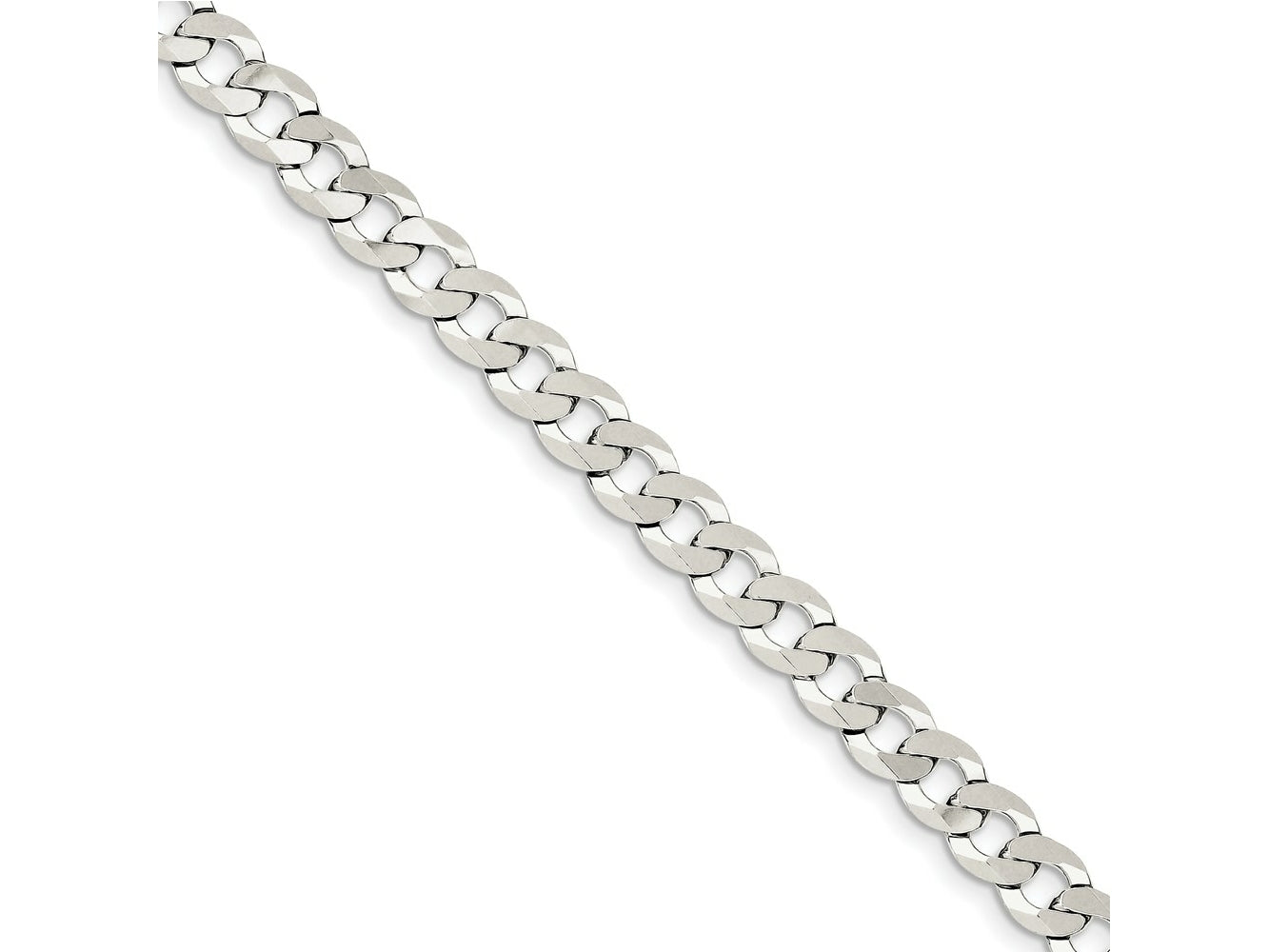 FJC Finejewelers 925 Sterling Silver Flat Curb Chain Bracelet 7 Inches x 6.8 mm