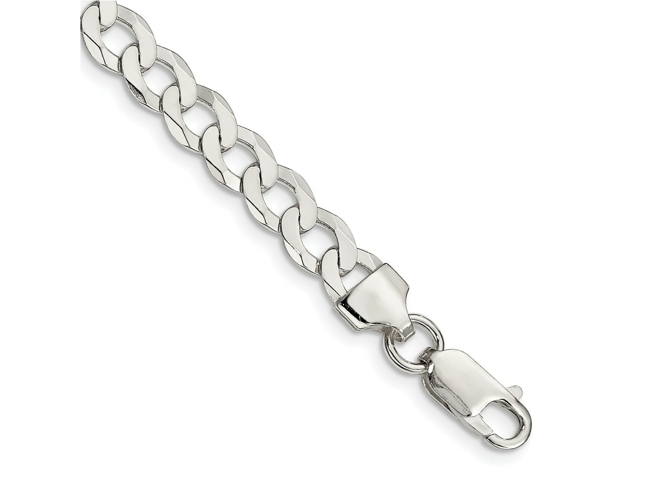 FJC Finejewelers 925 Sterling Silver Flat Curb Chain Bracelet 8 Inches x 6.8 mm