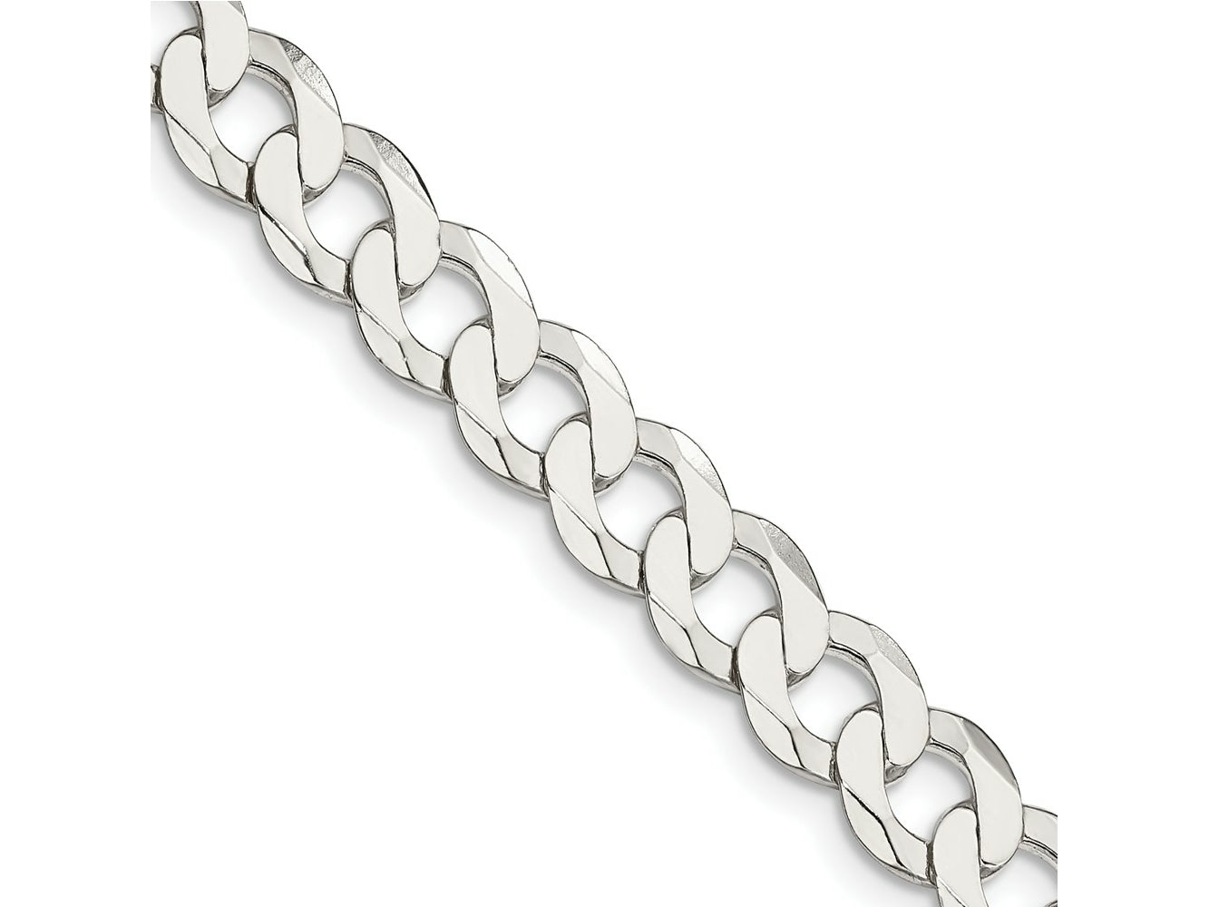 FJC Finejewelers 925 Sterling Silver Flat Curb Chain Bracelet 9 Inches x 8 mm