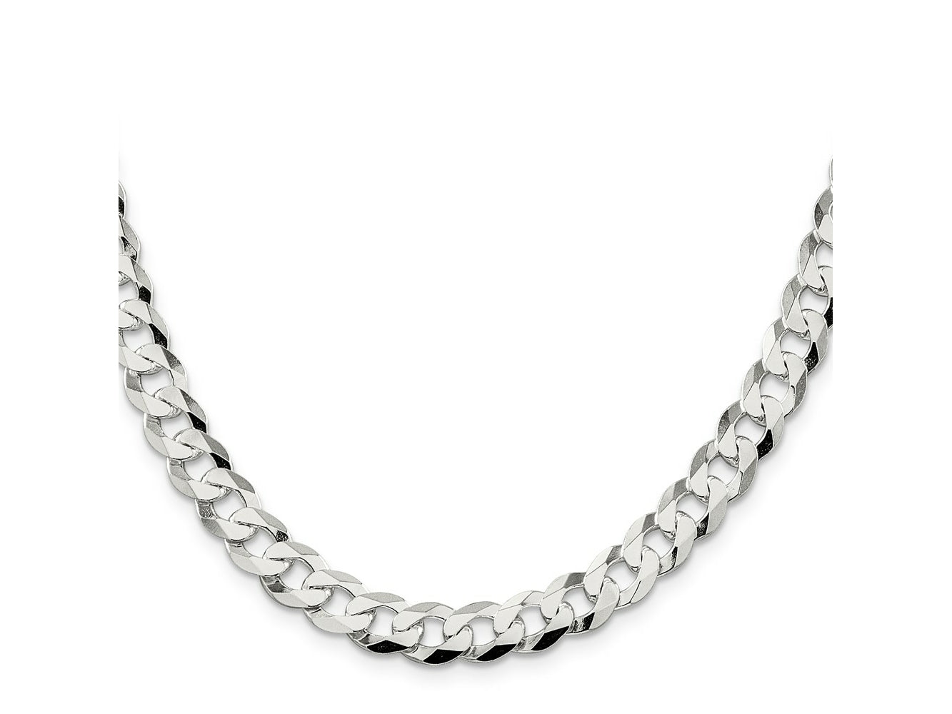 FJC Finejewelers 925 Sterling Silver Flat Curb Chain 30 Inches x 8.5 mm