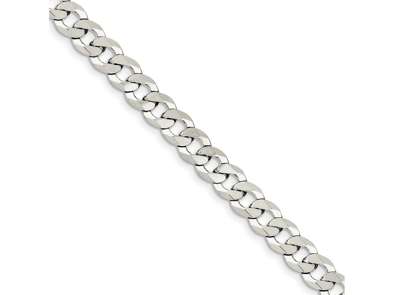 FJC Finejewelers 925 Sterling Silver Flat Curb Chain Bracelet 7 Inches x 8.5 mm
