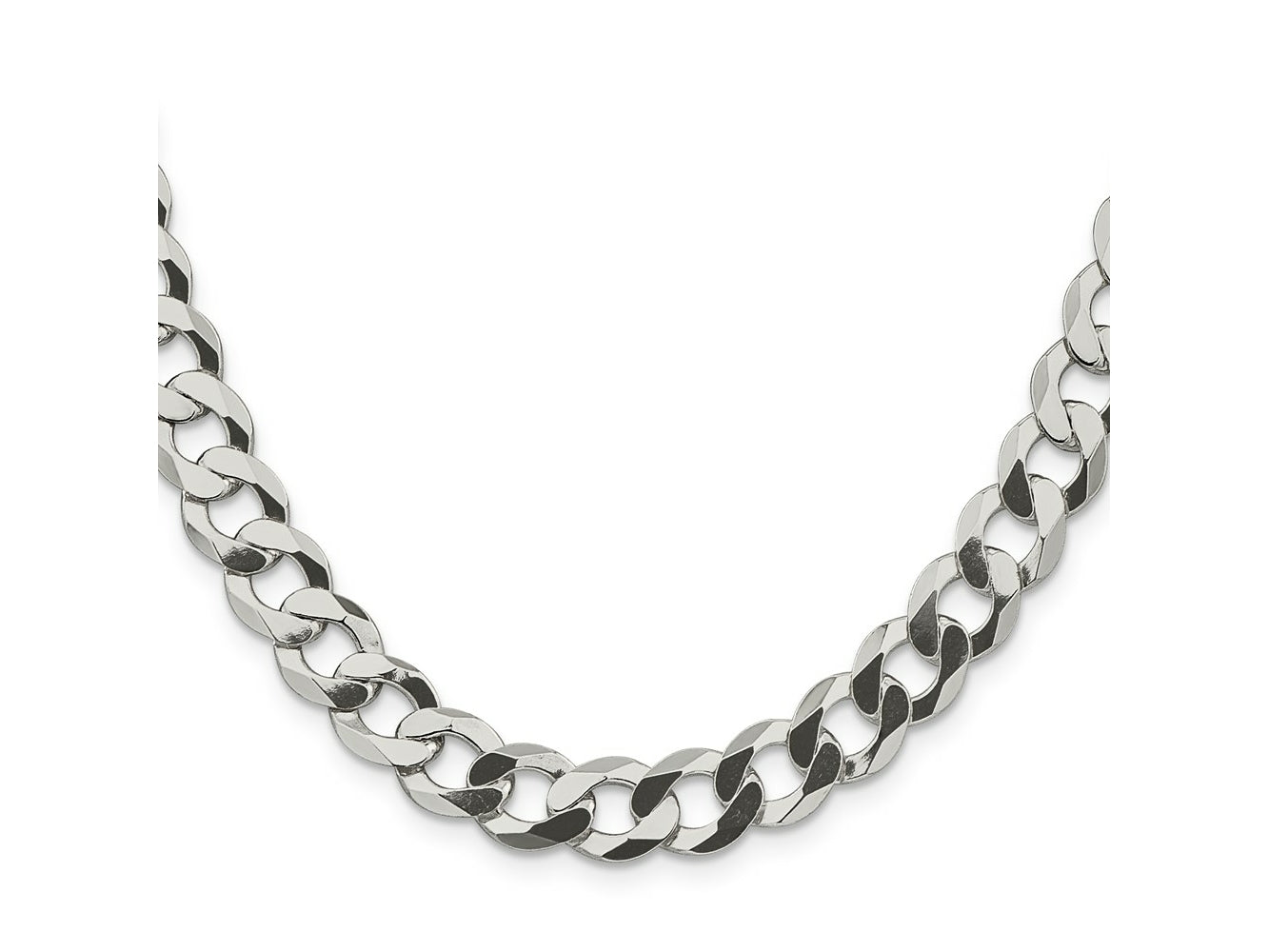 FJC Finejewelers 925 Sterling Silver Flat Curb Chain 30 Inches x 9.75 mm