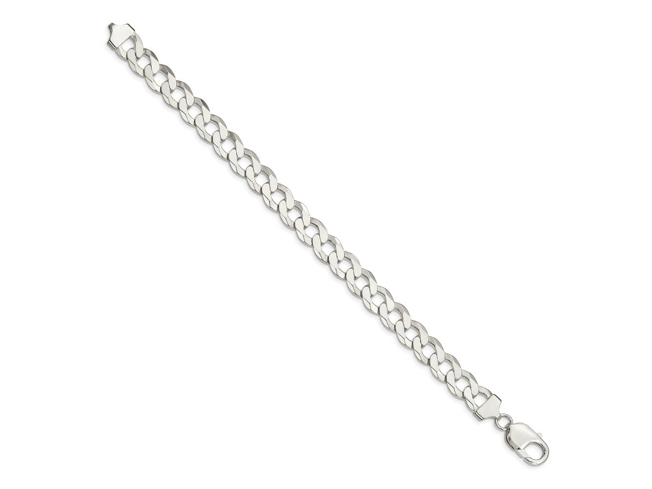 FJC Finejewelers 925 Sterling Silver Flat Curb Chain Bracelet 8 Inches x 9.75 mm